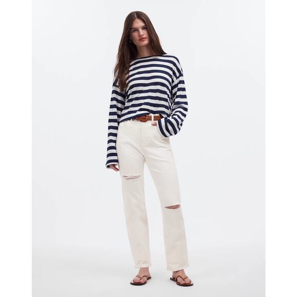 NWT Madewell The Tall '90s Straight Jean In Tile White Size 25T - Picture 1 of 9